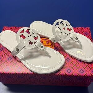 Tory Burch Miller sandals optic white Brand New in Box size 5.5